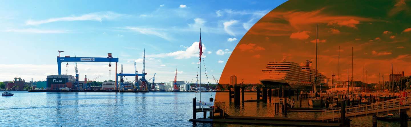 Foto des Kieler Hafens - Kiel ist Standort der gfi proCare