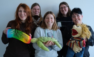 Das Team des Autismus-Zentrum Rostock: Henriette Franz, Steffi Schilling, Michelle Gebert, Nina Doreen Schlotmann, Nicole Sachs